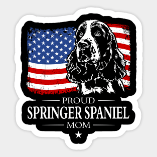 Proud Springer Spaniel Mom American Flag patriotic gift dog Sticker